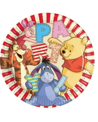 Winnie Alphabet Kağıt Tabak
