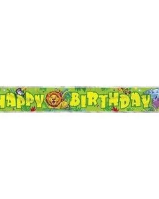 Smiling Safari Happy Birthday Banner