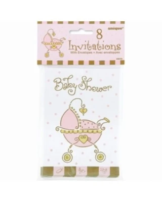 Baby Joy Pink Davetiye (6 Adet)