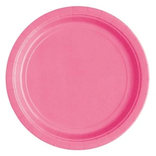 Pembe Pastel Renk 23 Cm Kağıt Tabak (8 Adet)