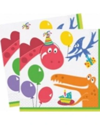 Dino Birthday Kağıt Peçete (16 Adet)