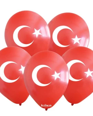 12 İnç Ay Yıldız Baskılı Balon 25 li