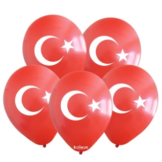 12 İnç Ay Yıldız Baskılı Balon 25 li