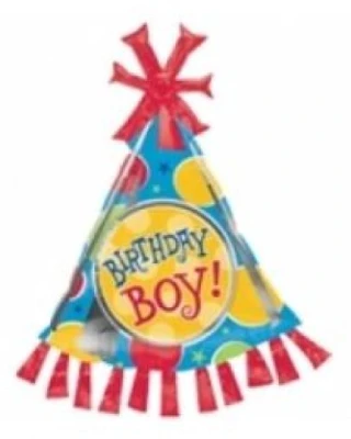 Supershape Birthday Boy Party Hat Anagram Folyo Balon