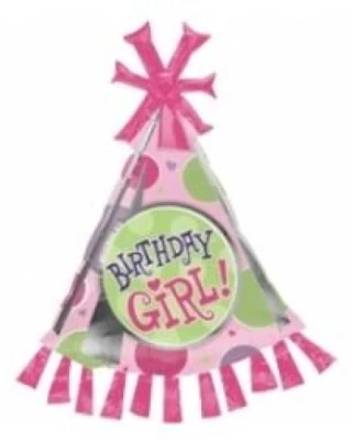 Supershape Birthday Girl Party Hat Anagram Folyo Balon
