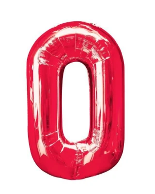 40 İnc Folyo Rakam 0 Kırmızı