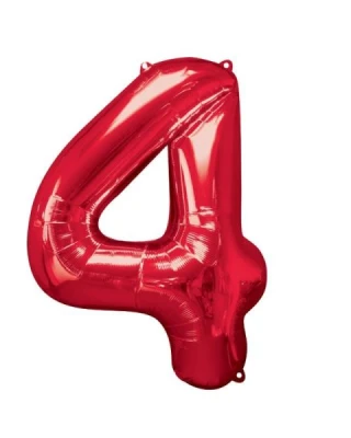 40 İnc Folyo Rakam 4 Kırmızı