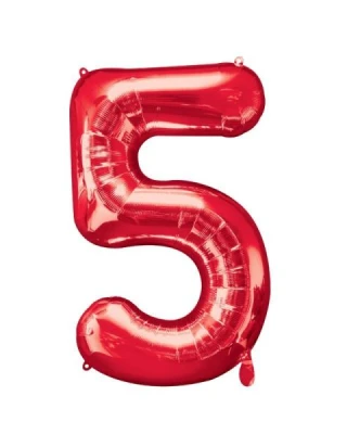 40 İnc Folyo Rakam 5 Kırmızı