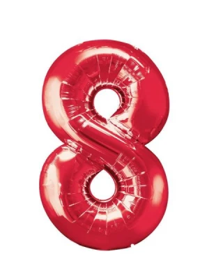 40 İnc Folyo Rakam 8 Kırmızı