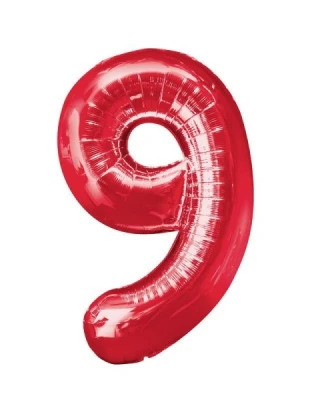 40 İnc Folyo Rakam 9 Kırmızı