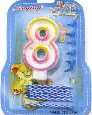 Rakam Mum Alternatif 8 Yaş Mavi