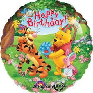 18 İnç Winnie The Pooh Happy Birthday Anagram Folyo Balon