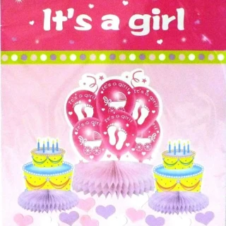Its A Girl Pasta Petek Süs