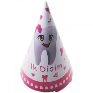 İlk Dişim Külah Şapka Pembe