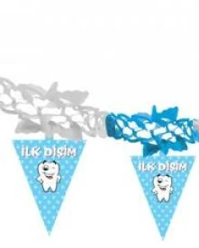 İlk Dişim Mavi Kağıt Zincir Süs