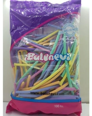 SOSİS MAKARON BALON 100'LÜ KARIŞIK SOFT RENK
