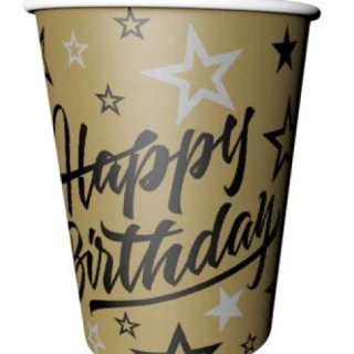 Happy Bırthday Golden Stars Bardak