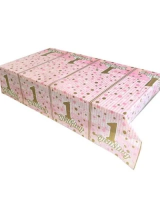 Bırthday 1 Yaş Masa Örtüsü (Pembe)
