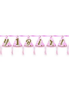 Bırthday 1 Yaş Külah Banner (Pembe)