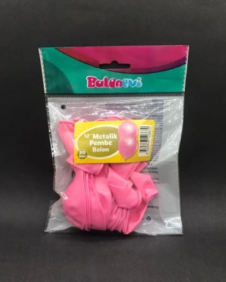 Metalik Pembe Balon 20 Li