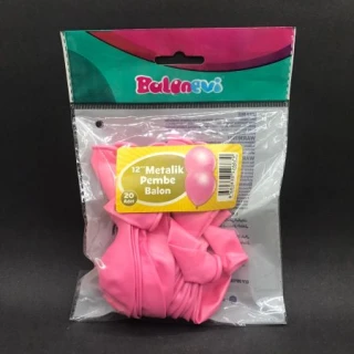 Metalik Pembe Balon 20 Li