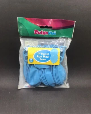 Açık Mavi Pastel Balon 25 Li