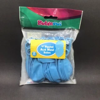 Açık Mavi Pastel Balon 25 Li