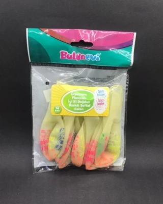 Floresan İyiki Doğdun Baskılı Şeffaf Balon 14 lü