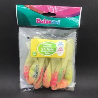 Floresan İyiki Doğdun Baskılı Şeffaf Balon 14 lü