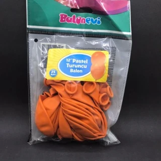Turuncu Pastel Balon 25 Li