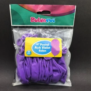 Açık Violet Pastel Balon 25 Li