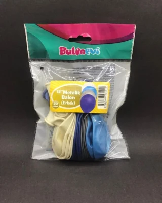 Erkek Asorti Karışık Metalik Balon 20 Li