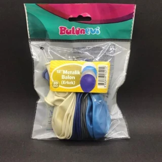 Erkek Asorti Karışık Metalik Balon 20 Li