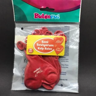 Seni Seviyorum Baskılı Kalp Balon 10 Lu