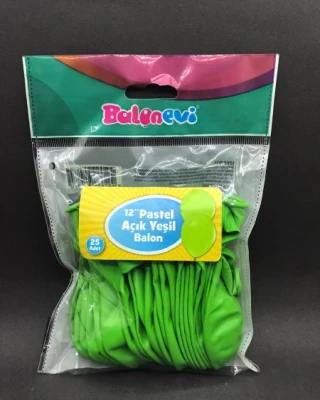 Açık Yeşil Pastel Balon 25 Li