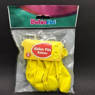 Gülen Yüz Baskılı Balon 16 Lı