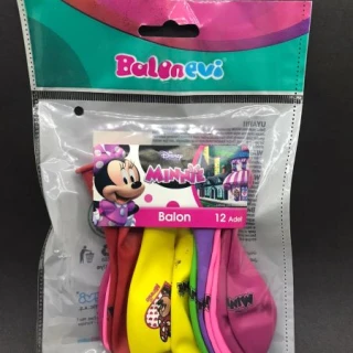 Minnie Mouse Baskılı Balon 12 Li