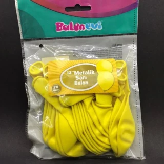 Metalik Sarı Balon 20 Li