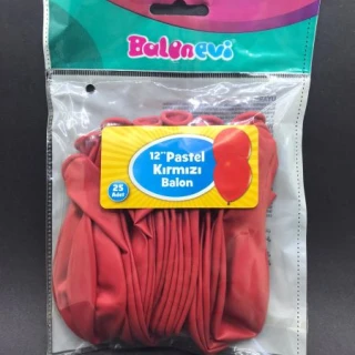 Kırmızı Pastel Balon 25 Li