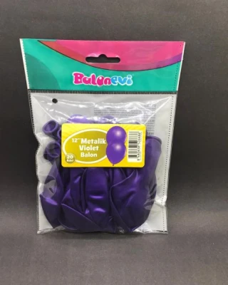 Metalik Violet Balon 20 Li