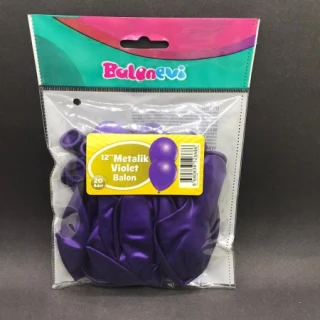 Metalik Violet Balon 20 Li
