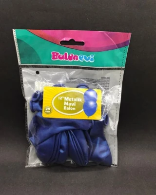 Metalik Mavi Balon 20 Li