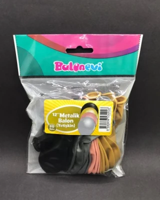 Karışık Renk Metalik Balon 20 Li (Yetişkin)