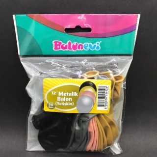 Karışık Renk Metalik Balon 20 Li (Yetişkin)