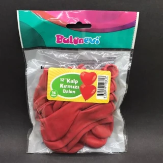 Kırmızı Kalp Balon 16 Lı