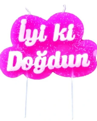 İyiki Doğdun Mum Pembe