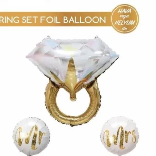 Tek Taş Folyo Balon 3 Lü Seti