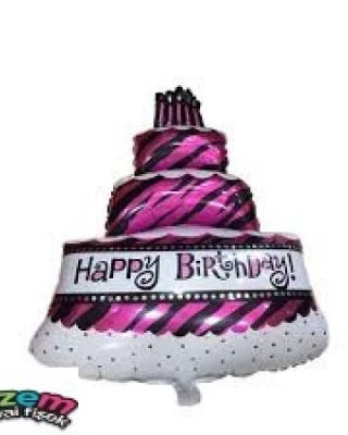 Pasta Şekilli Happy Birthday Folyo Balon