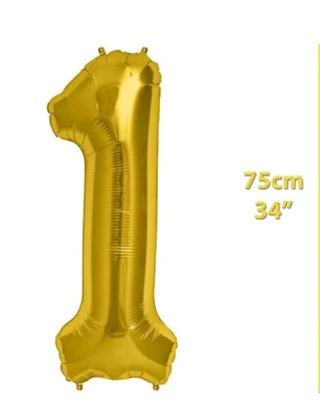 Folyo Rakam 1 Gold Balon 34 İnç