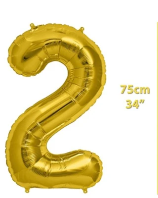 Folyo Rakam 2 Gold Balon 34 İnç